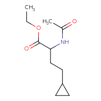 Chemical structure of ethyl 4-cyclopropyl-2-acetamidobutanoate - CSSB15027250143