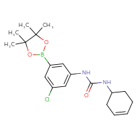 Chemical structure of 3-[3-chloro-5-(4,4,5,5-tetramethyl-1,3,2-dioxaborolan-2-yl)phenyl]-1-(cyclohex-3-en-1-yl)urea - CSSB21245996846