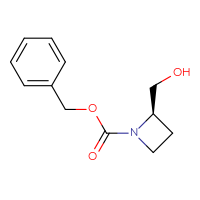 Chemical structure of benzyl (2R)-2-(hydroxymethyl)azetidine-1-carboxylate - CSSB02495371468