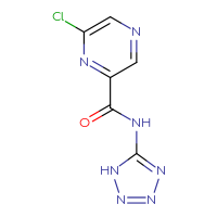 Chemical structure of 6-chloro-N-(1H-1,2,3,4-tetrazol-5-yl)pyrazine-2-carboxamide - CSSB00025239876