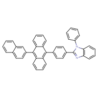 Chemical structure of 2-{4-[10-(naphthalen-2-yl)anthracen-9-yl]phenyl}-1-phenyl-1H-1,3-benzodiazole - CSSB06587887647