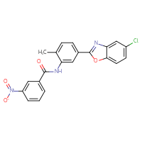 Chemical structure of N-[5-(5-chloro-1,3-benzoxazol-2-yl)-2-methylphenyl]-3-nitrobenzamide - CSSB00121713737
