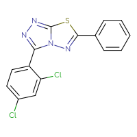 Chemical structure of 3-(2,4-dichlorophenyl)-6-phenyl-[1,2,4]triazolo[3,4-b][1,3,4]thiadiazole - CSSB00121622667
