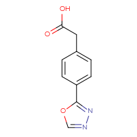 Chemical structure of 2-[4-(1,3,4-oxadiazol-2-yl)phenyl]acetic acid - CSSB00010429991