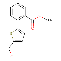 Chemical structure of methyl 2-[5-(hydroxymethyl)thiophen-2-yl]benzoate - CSSB06586238243