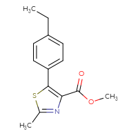 Chemical structure of methyl 5-(4-ethylphenyl)-2-methyl-1,3-thiazole-4-carboxylate - CSSB00004585650