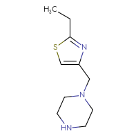 Chemical structure of 1-[(2-ethyl-1,3-thiazol-4-yl)methyl]piperazine - CSSB00000744811
