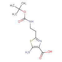 Chemical structure of 5-amino-2-(2-{[(tert-butoxy)carbonyl]amino}ethyl)-1,3-thiazole-4-carboxylic acid - CSSB00132302489