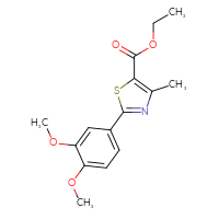 Chemical structure of ethyl 2-(3,4-dimethoxyphenyl)-4-methyl-1,3-thiazole-5-carboxylate - CSSB00025728003