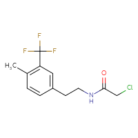 Chemical structure of 2-chloro-N-{2-[4-methyl-3-(trifluoromethyl)phenyl]ethyl}acetamide - CSSB21332081026