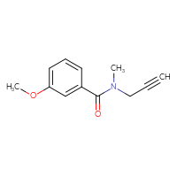 Chemical structure of 3-methoxy-N-methyl-N-(prop-2-yn-1-yl)benzamide - CSSB00013049859