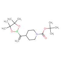 Chemical structure of tert-butyl 4-[1-(4,4,5,5-tetramethyl-1,3,2-dioxaborolan-2-yl)ethenyl]piperidine-1-carboxylate - CSSB00020986906