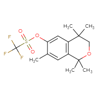 Chemical structure of 1,1,4,4,7-pentamethyl-3,4-dihydro-1H-2-benzopyran-6-yl trifluoromethanesulfonate - CSSB00135376032