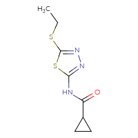Chemical structure of N-[5-(ethylsulfanyl)-1,3,4-thiadiazol-2-yl]cyclopropanecarboxamide - CSSB00026244533
