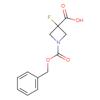 Chemical structure of 1-[(benzyloxy)carbonyl]-3-fluoroazetidine-3-carboxylic acid - CSSB00015620977