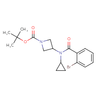 Chemical structure of tert-butyl 3-(N-cyclopropyl-2-bromobenzamido)azetidine-1-carboxylate - CSSB00326209578