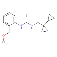 Chemical structure of 3-({[1,1'-bi(cyclopropane)]-1-yl}methyl)-1-[2-(methoxymethyl)phenyl]thiourea - CSSB01039315894