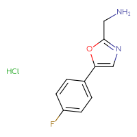 Chemical structure of 1-[5-(4-fluorophenyl)-1,3-oxazol-2-yl]methanamine hydrochloride - CSSB20621655741