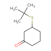 Chemical structure of 3-(tert-butylsulfanyl)cyclohexan-1-one - CSSB00160571986