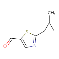 Chemical structure of 2-(2-methylcyclopropyl)-1,3-thiazole-5-carbaldehyde - CSSB00000690452