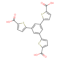 Chemical structure of 5-[3,5-bis(5-carboxythiophen-2-yl)phenyl]thiophene-2-carboxylic acid - CSSB06726395595