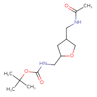 Chemical structure of tert-butyl N-{[4-(acetamidomethyl)oxolan-2-yl]methyl}carbamate - CSSB01265609473