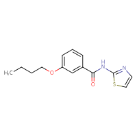 Chemical structure of 3-butoxy-N-(1,3-thiazol-2-yl)benzamide - CSSB00121687149