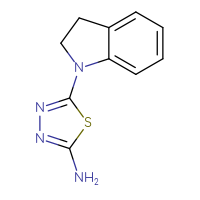 Chemical structure of 5-(2,3-dihydro-1H-indol-1-yl)-1,3,4-thiadiazol-2-amine - CSSB00010202828