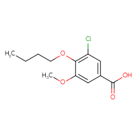 Chemical structure of 4-butoxy-3-chloro-5-methoxybenzoic acid - CSSB00000261279