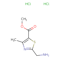 Chemical structure of methyl 2-(aminomethyl)-4-methyl-1,3-thiazole-5-carboxylate dihydrochloride - CSSB03549770536