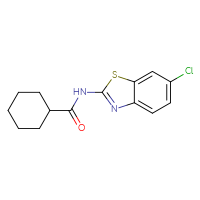 Chemical structure of N-(6-chloro-1,3-benzothiazol-2-yl)cyclohexanecarboxamide - CSSB00104308475