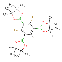 Chemical structure of 4,4,5,5-tetramethyl-2-[2,4,6-trifluoro-3,5-bis(4,4,5,5-tetramethyl-1,3,2-dioxaborolan-2-yl)phenyl]-1,3,2-dioxaborolane - CSSB00020623353