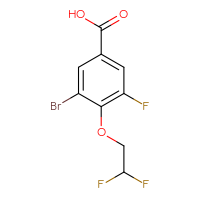 Chemical structure of 3-bromo-4-(2,2-difluoroethoxy)-5-fluorobenzoic acid - CSSB03219875878