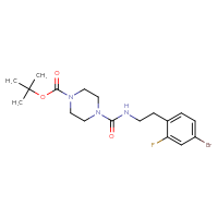 Chemical structure of tert-butyl 4-{[2-(4-bromo-2-fluorophenyl)ethyl]carbamoyl}piperazine-1-carboxylate - CSSB00482234311