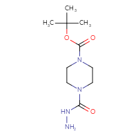 Chemical structure of tert-butyl 4-(hydrazinecarbonyl)piperazine-1-carboxylate - CSSB00010185203