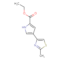 Chemical structure of ethyl 4-(2-methyl-1,3-thiazol-4-yl)-1H-pyrrole-2-carboxylate - CSSB00011213047