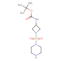Chemical structure of tert-butyl N-[1-(piperazine-1-sulfonyl)azetidin-3-yl]carbamate - CSSB08312283897