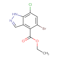 Chemical structure of ethyl 5-bromo-7-chloro-1H-indazole-4-carboxylate - CSSB00020635518