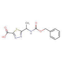 Chemical structure of 5-(1-{[(benzyloxy)carbonyl]amino}ethyl)-1,3,4-thiadiazole-2-carboxylic acid - CSSB02517546046