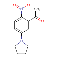 Chemical structure of 1-[2-nitro-5-(pyrrolidin-1-yl)phenyl]ethan-1-one - CSSB00006008529