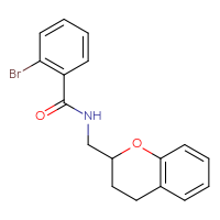 Chemical structure of 2-bromo-N-[(3,4-dihydro-2H-1-benzopyran-2-yl)methyl]benzamide - CSSB06487866495