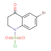 Chemical structure of 6-bromo-4-oxo-1,2,3,4-tetrahydroquinoline-1-sulfonyl chloride - CSSB14956604164