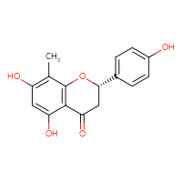 Chemical structure of (2S)-5,7-dihydroxy-2-(4-hydroxyphenyl)-8-methyl-3,4-dihydro-2H-1-benzopyran-4-one - CSSB00159262695