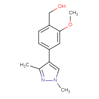 Chemical structure of [4-(1,3-dimethyl-1H-pyrazol-4-yl)-2-methoxyphenyl]methanol - CSSB02317084148