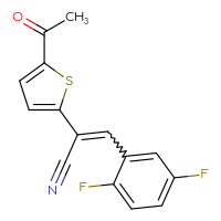 Chemical structure of 2-(5-acetylthiophen-2-yl)-3-(2,5-difluorophenyl)prop-2-enenitrile - CSSB02495357834