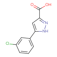Chemical structure of 5-(3-chlorophenyl)-1H-pyrazole-3-carboxylic acid - CSSB00000738263