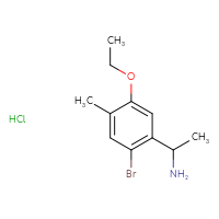 Chemical structure of 1-(2-bromo-5-ethoxy-4-methylphenyl)ethan-1-amine hydrochloride - CSSB00132307011