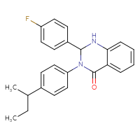 Chemical structure of 3-[4-(butan-2-yl)phenyl]-2-(4-fluorophenyl)-1,2,3,4-tetrahydroquinazolin-4-one - CSSB00121723871