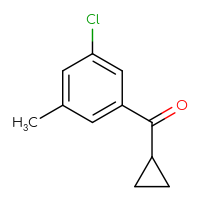 Chemical structure of (3-chloro-5-methylphenyl)(cyclopropyl)methanone - CSSB00013776849