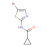 Chemical structure of N-(5-bromo-1,3-thiazol-2-yl)cyclopropanecarboxamide - CSSB00000192500